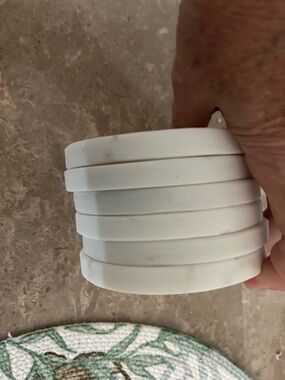 6 Round Marble Coasters -From India